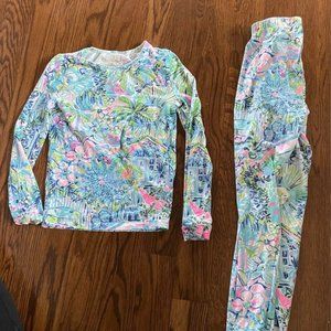 Girls Size 12 Pajamas Long Slv Tee & Pants Snug Fit in Print: Lillys House